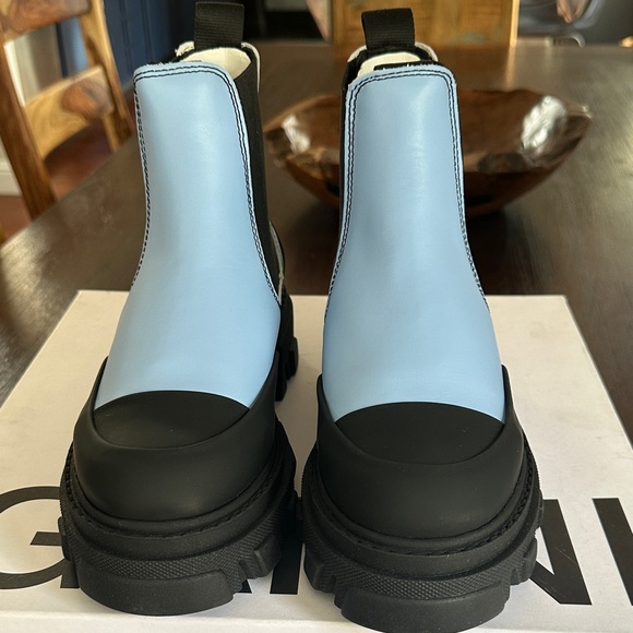 Ganni Shoes - Ganni Two-Tone Black and Blue Ankle Boots